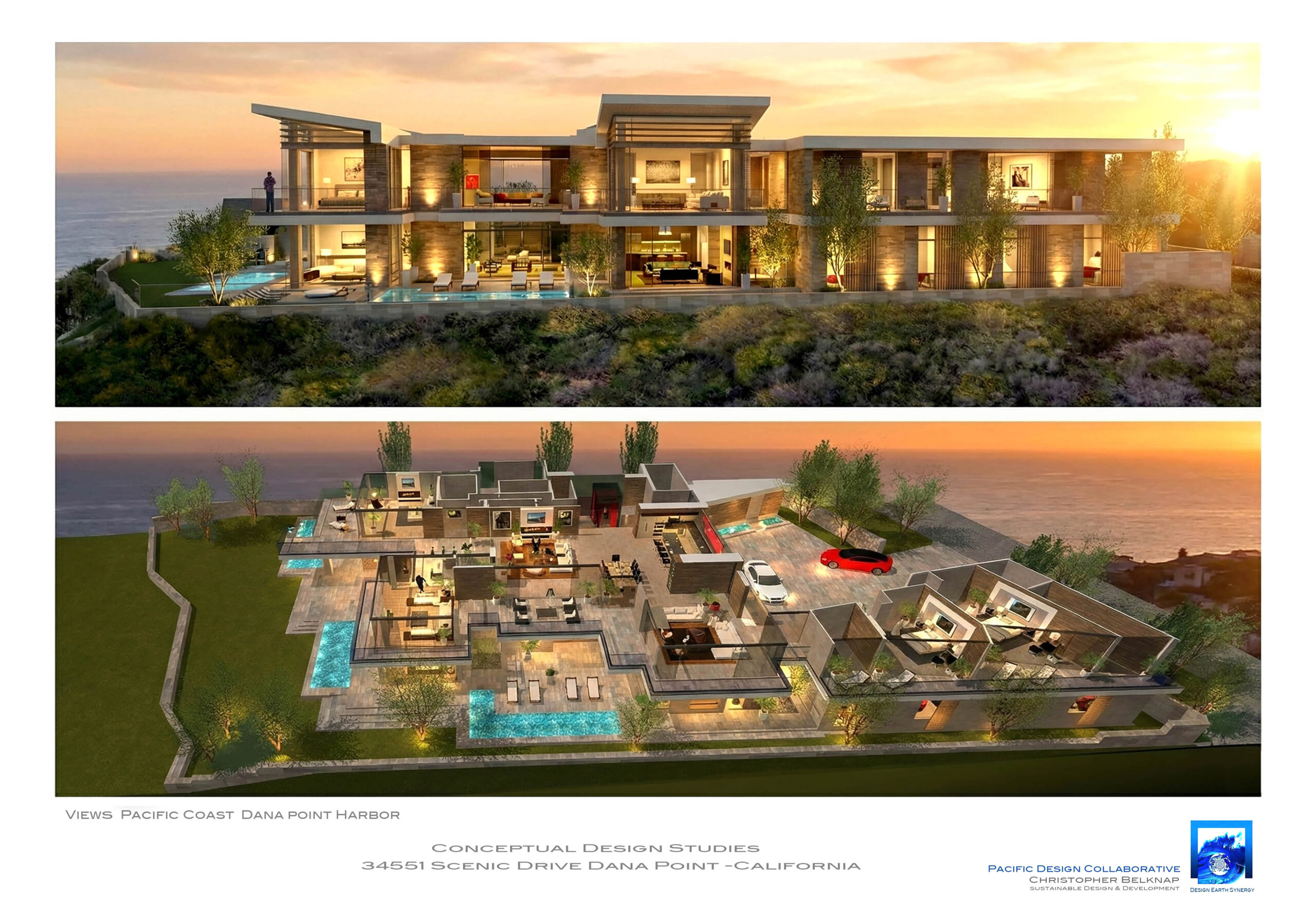 View 12 - Elevation and Interior view High view Sunset Scene Scenic Drive Aerial Overview